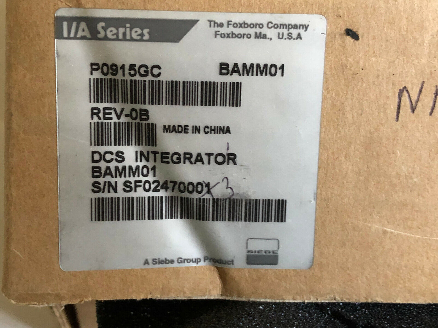 Bailey Namm03 Master Module Analog Master Net 90,6637203D1,663703Di,P0915gc,Sg