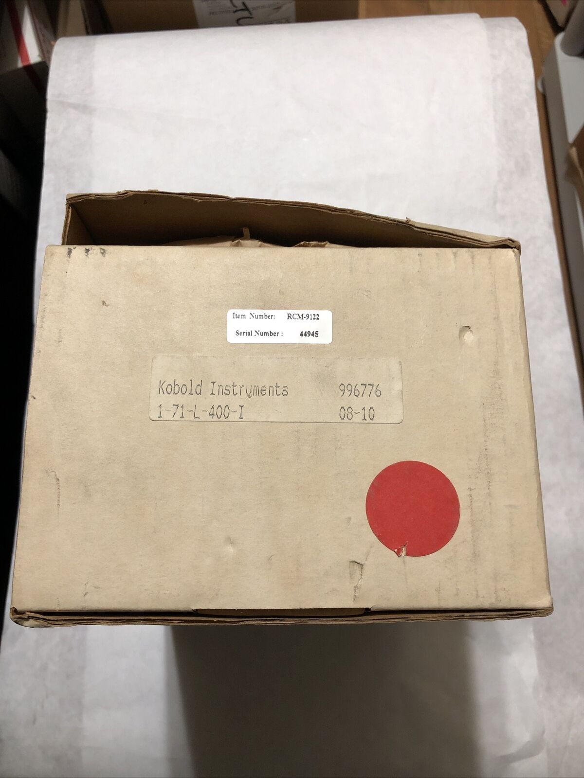 New Kobold Rcm-9122 Flowmeter, 1" Npt, Pneumatic,Dj