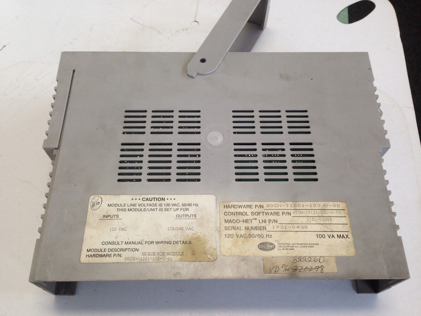 Colman Maco Pac 80Cn-11001-102-V-00 Seq.Mod1,81Zz-02000,81Cn10121c51000,Dk