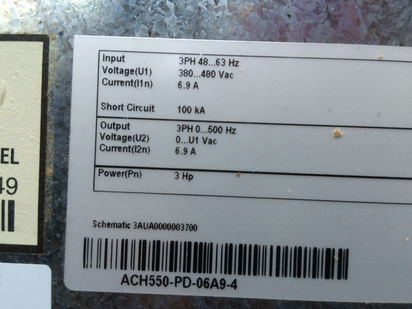 New Asea Brown Boveri Drive 3Hp 6.9A 380-480V 2.2Kw Ach550-Pd-06A9-4,Abb Hvac,Bu