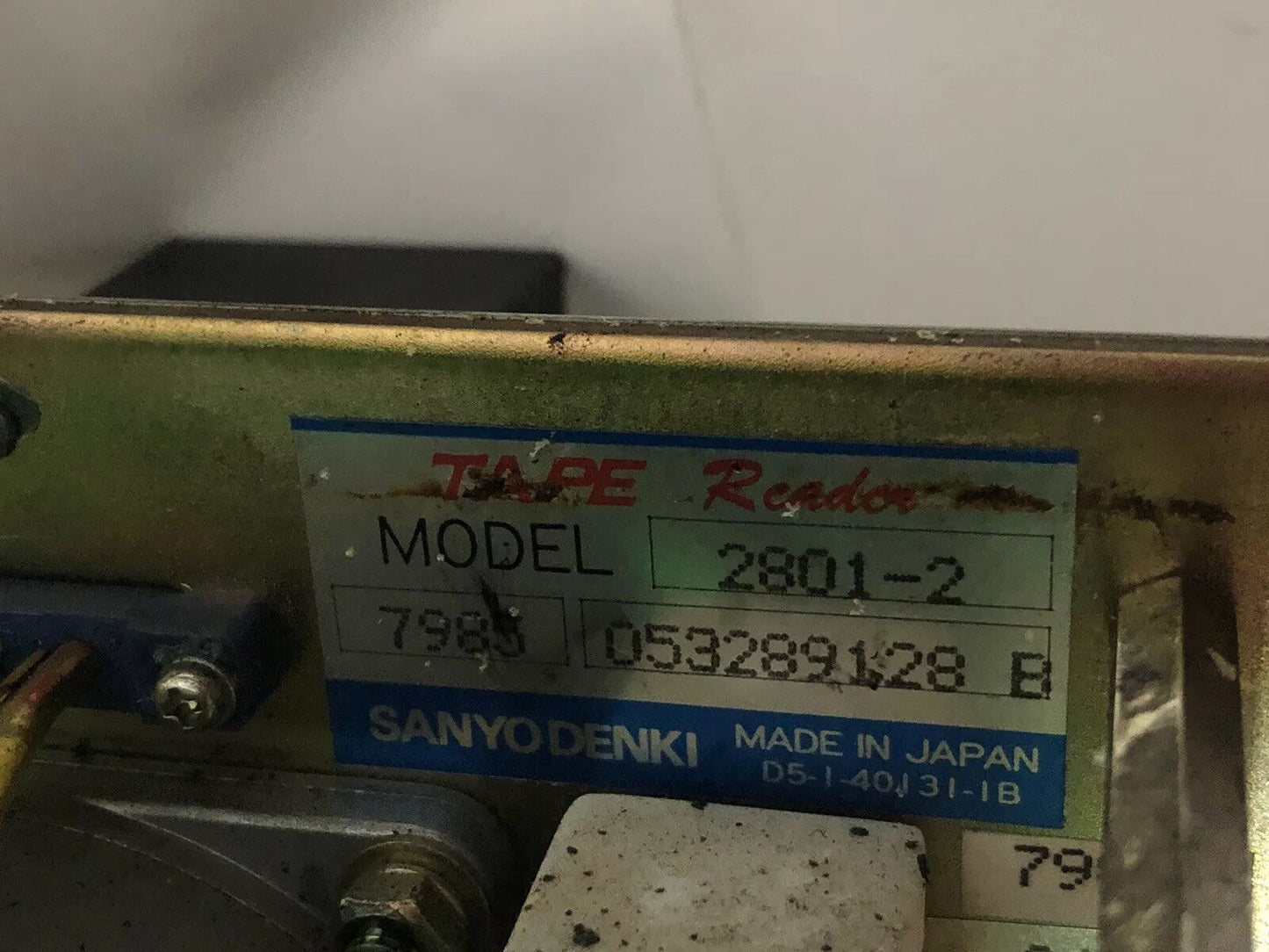 Sanyo Denki 2801-2 Tape Reader, Cnc Lathe A7-1-20270-1C A7-I-20270-Ic,Tm