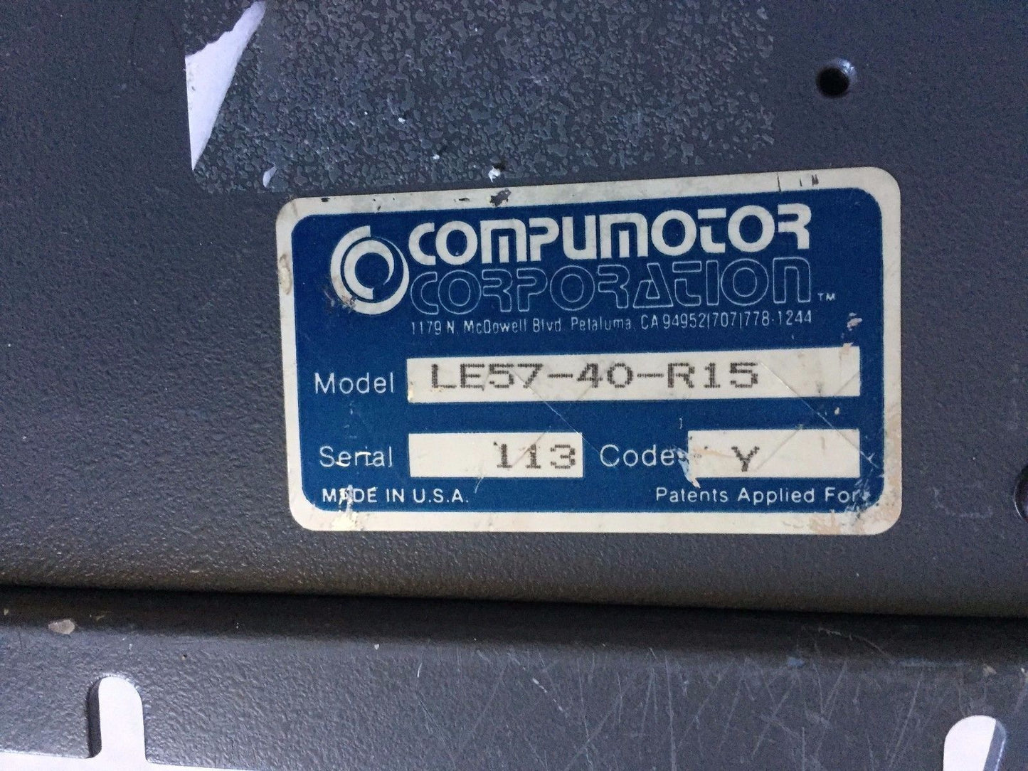 Compumotor Le57-40-R15,Code Y Servo Drive Low Emi Le Series Configurable,Bx