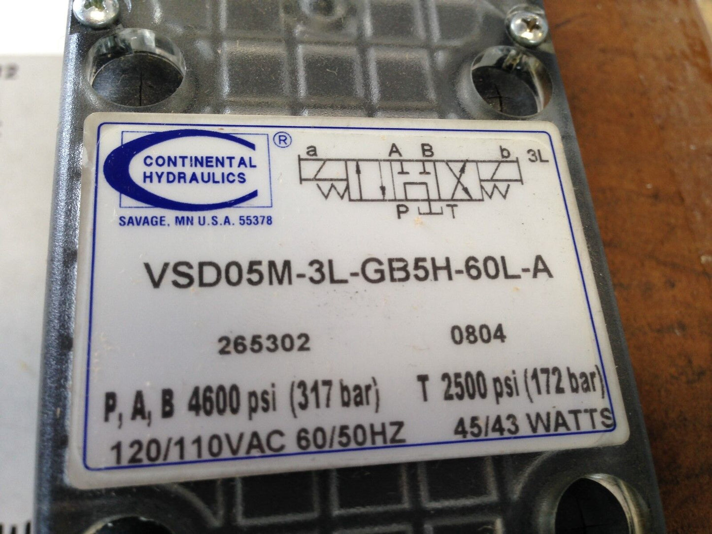 New Continental Vsd05m-3L-Gb5h-60L-A Hydraulic Directional Valve 265302,Dh