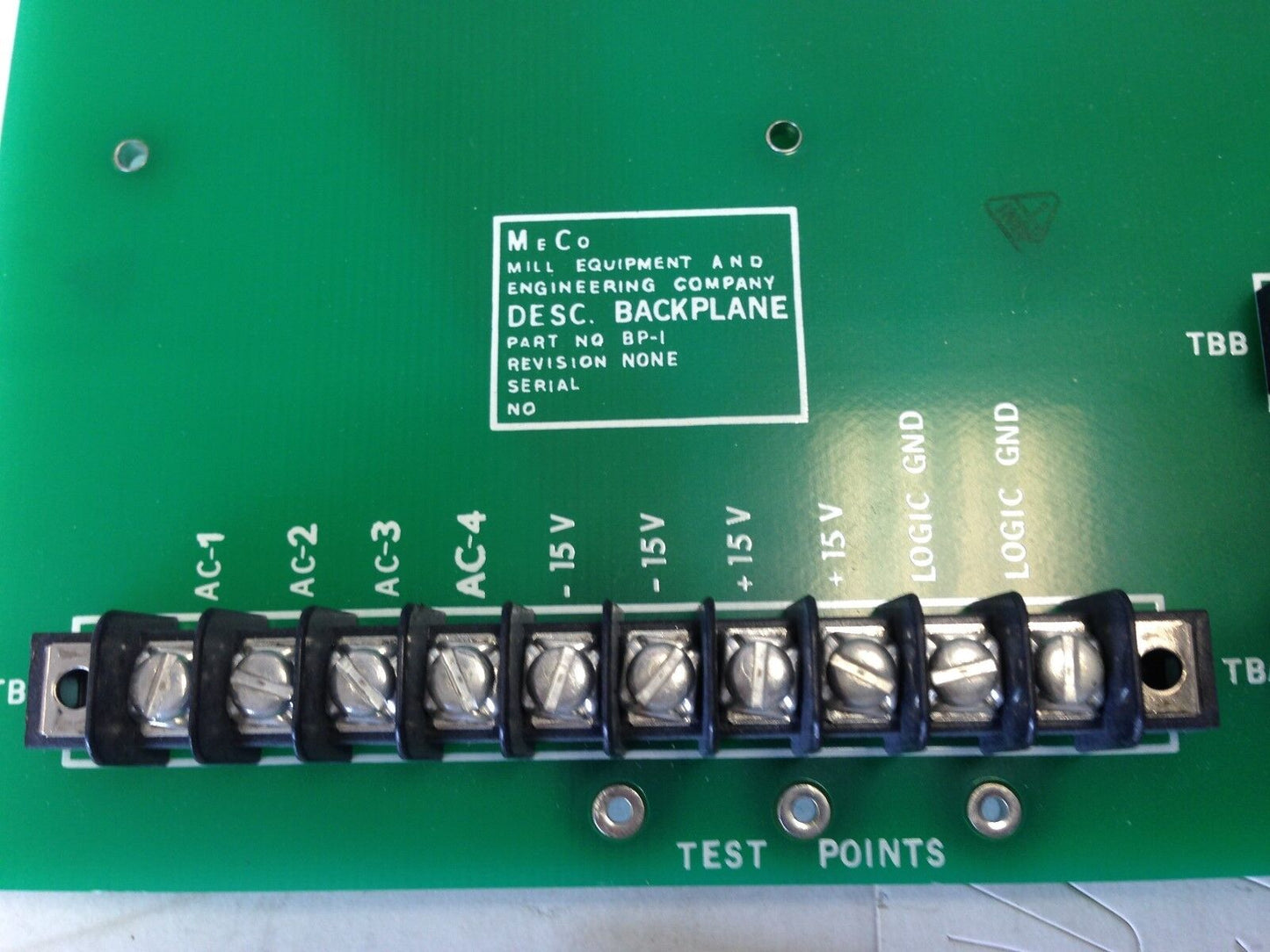 Meco Bp-I Backplane,Desc. Back Plane Board Mill Equipment,Me Co Bp-1,Pcb,Dg