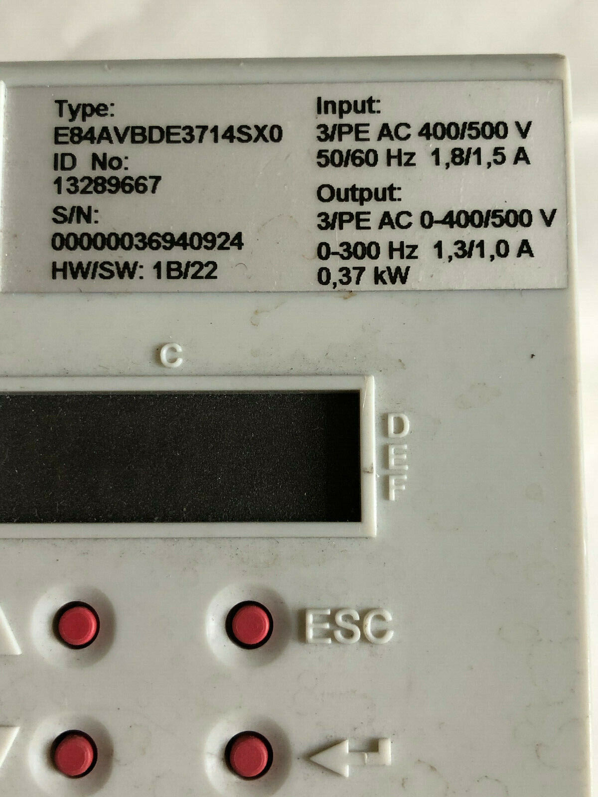 Lense E84avbde3714sx0 Servo Amplifer/Inverter,13289667,Drive 400Vac 3P 1.3A,Bv