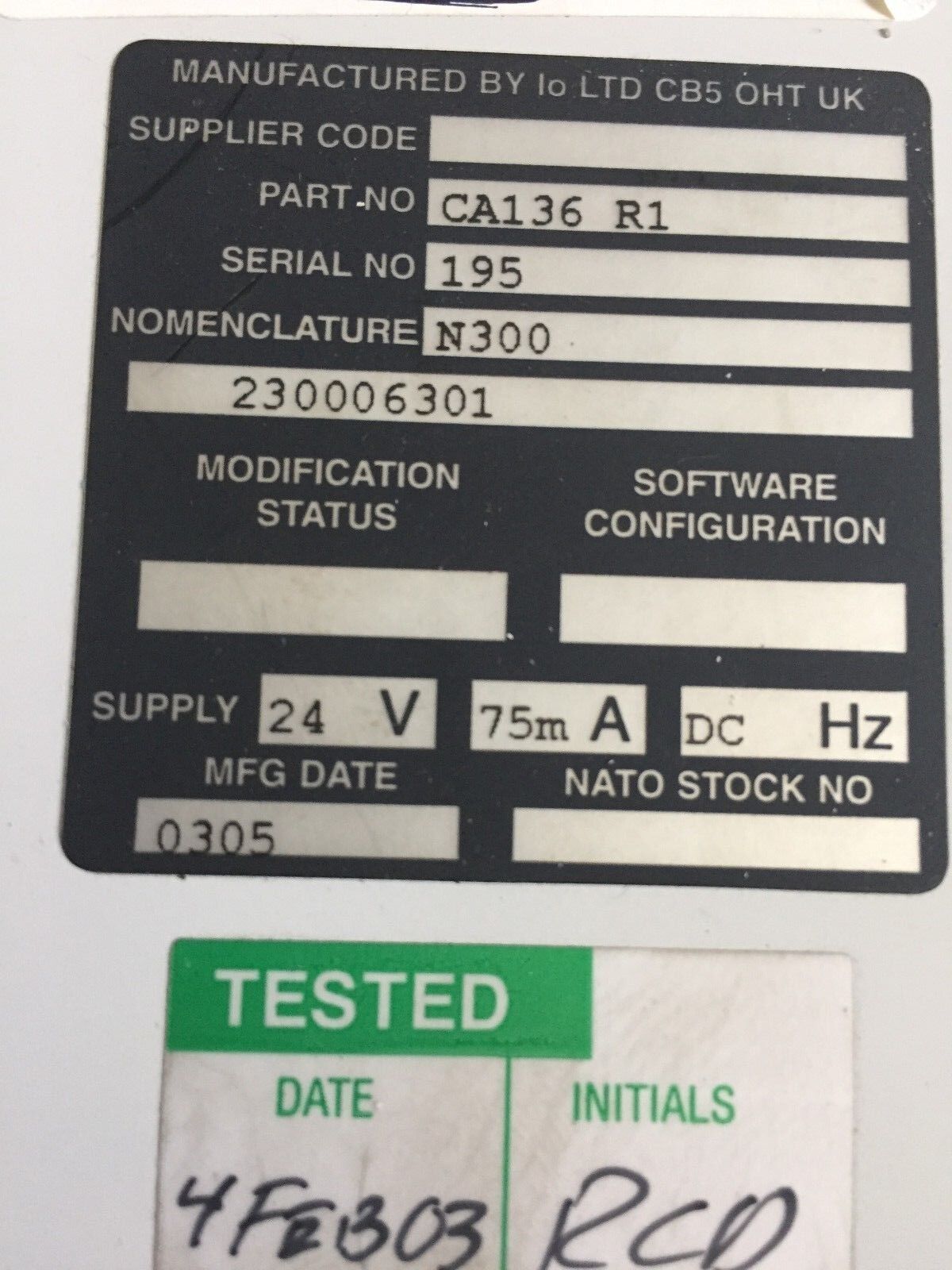 Io Ltd Ca136 R1,N300,C188 Network Control Module,Tc