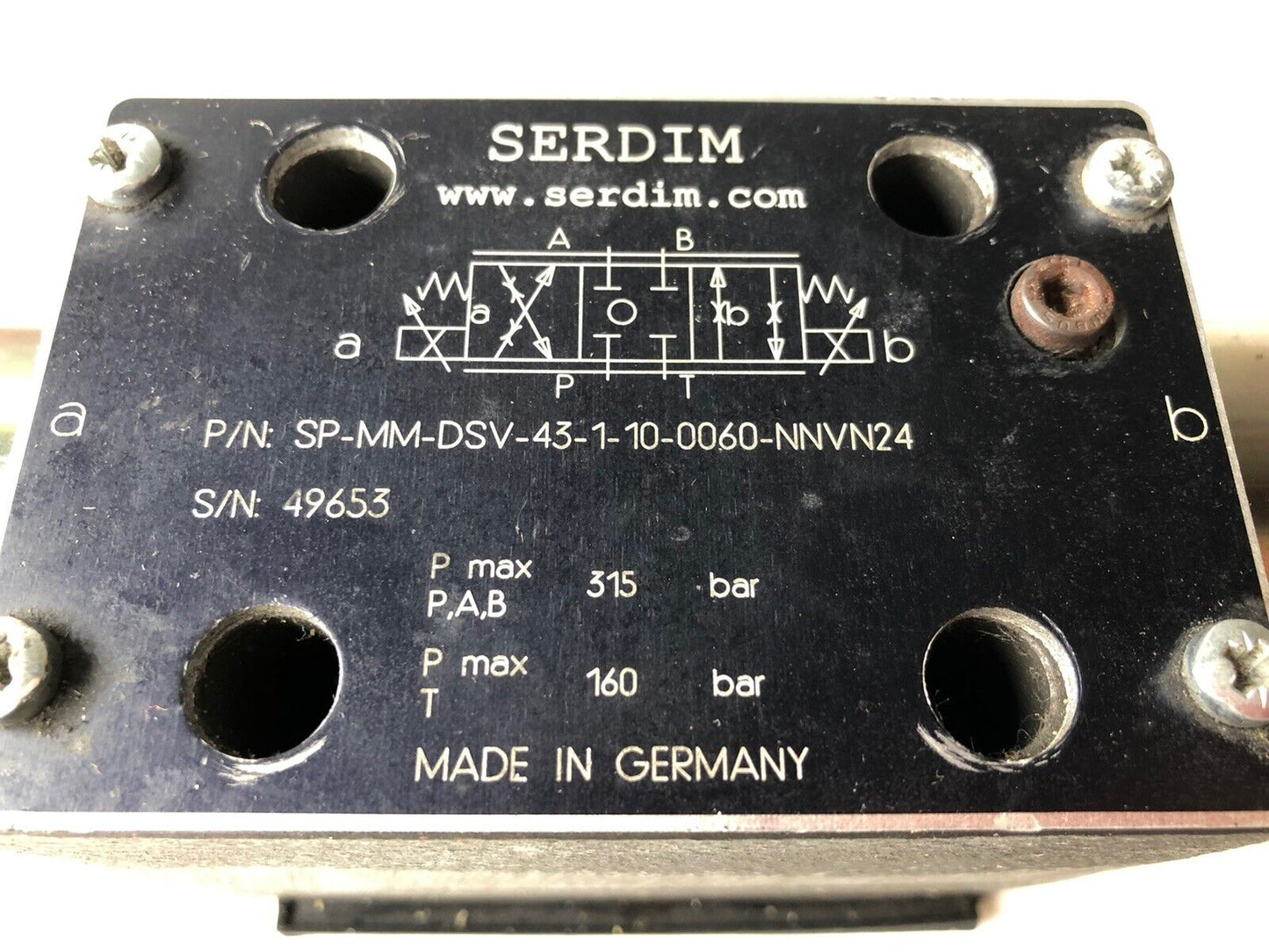 New Serdim Sp-Mm-Dsv-43-1-10-0060-Nnvn24 Hydraulic Solenoid Valve,12Vdc,2.4A,Ta