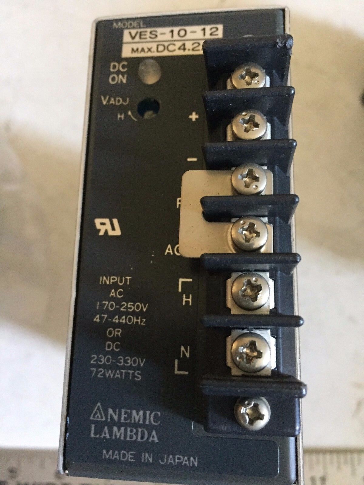 Nemic Lambda Ves-10-12 Dc Power Supply Max Dc 4.2A A1,4L-0084-0001,Ah
