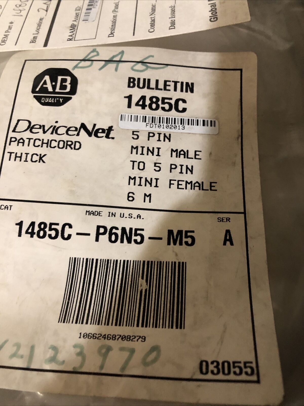 New Allen-Bradley Cable 1485C-P6n5-M5,Df