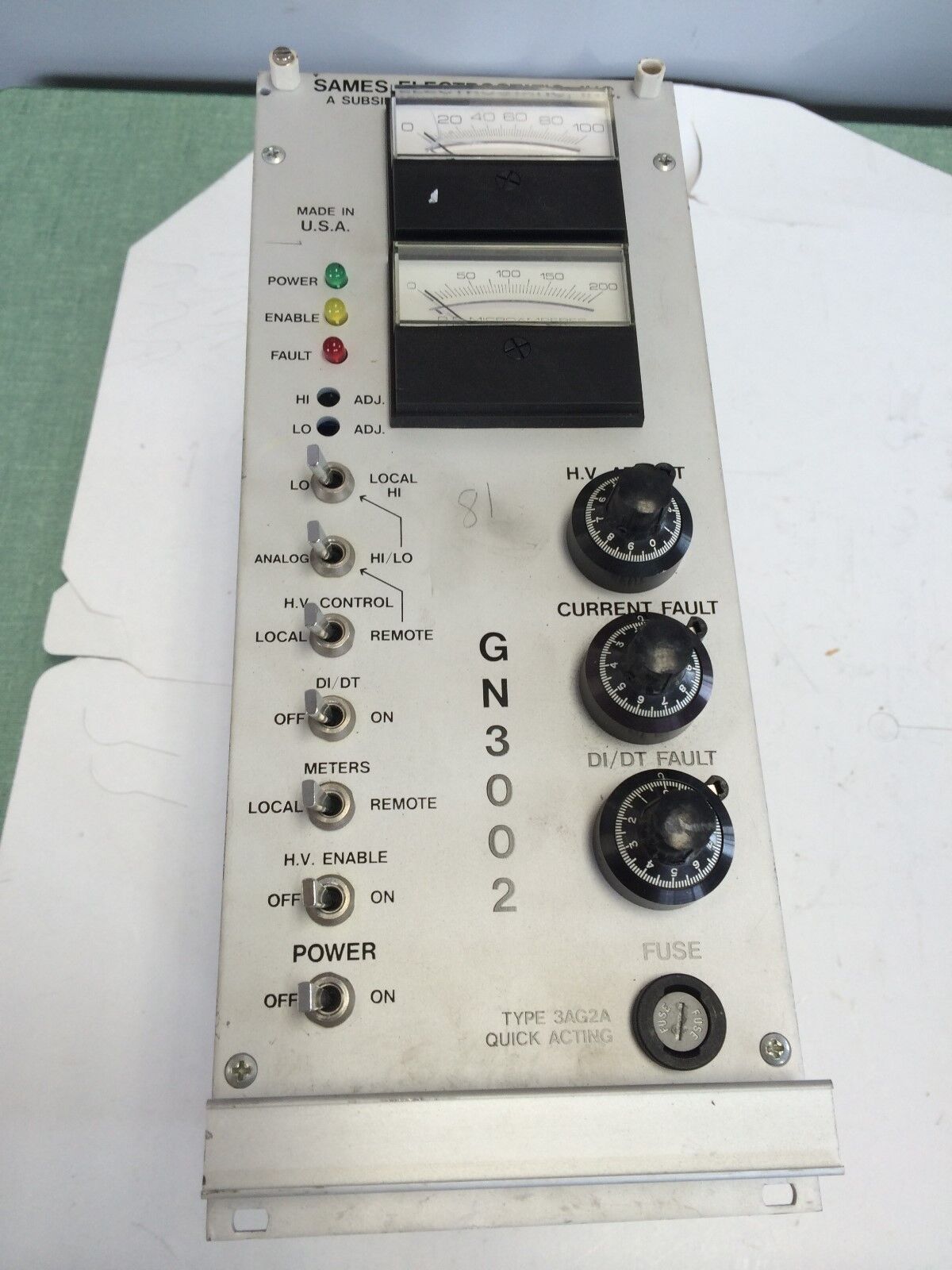 A Subsidiary Of Binks,Sames Gn3002 Power Supply/ Controller,110/120Vac,Bd