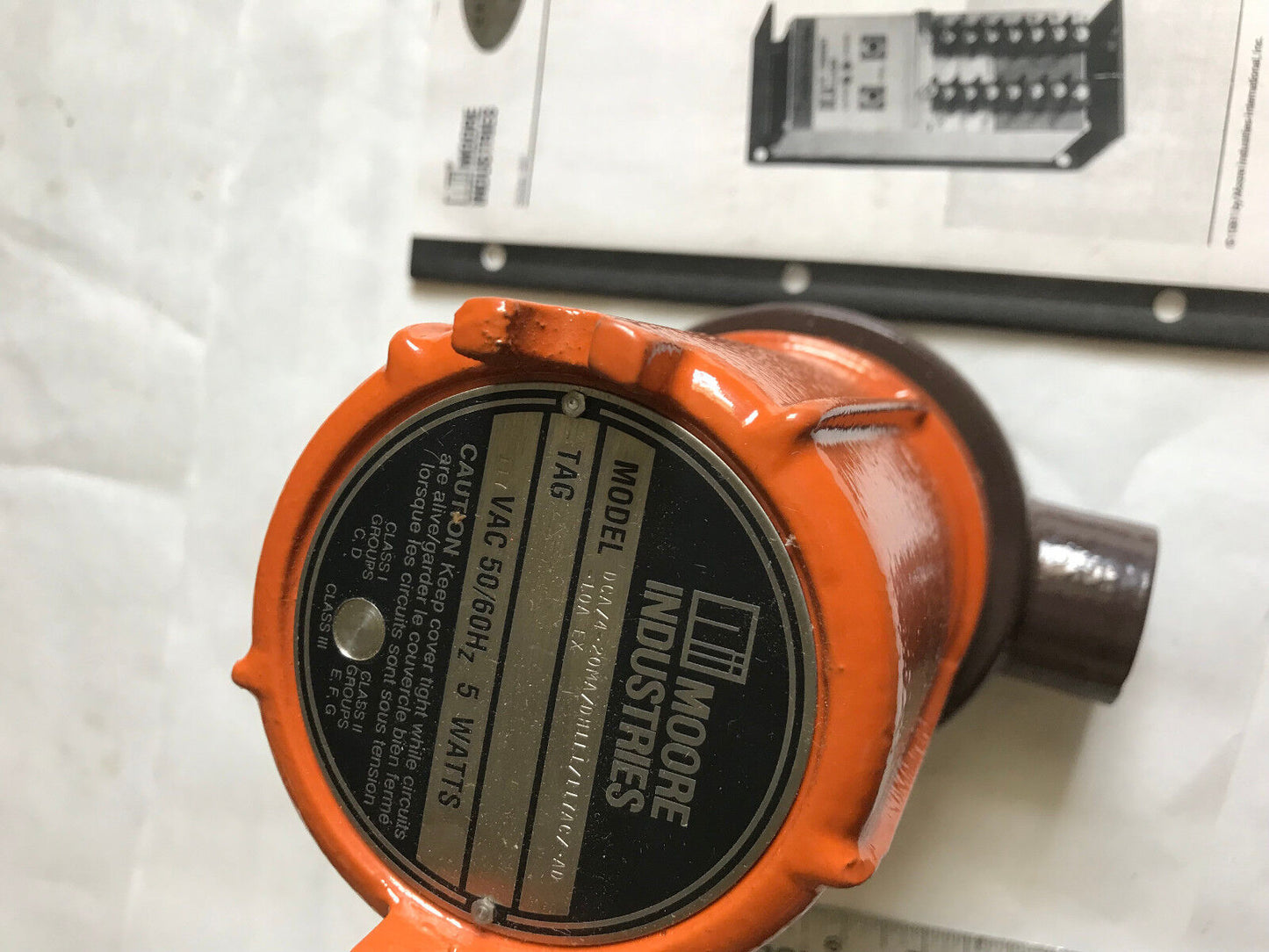 New 1 1/4 Moore Ind Current Alarm 5W,Ca/4-20Ma/Dh1l1/117Ac-Ad-10A Ex,117Vac,Et