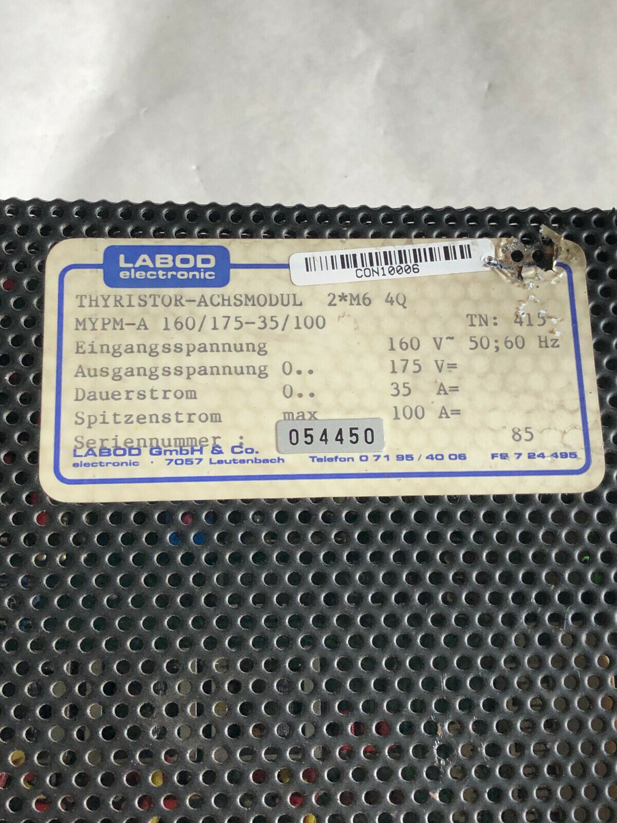 Labod Mypm-A 160/175-35/100,Achsmodul 2*M6 4Q Drive Thyristor-Achsmodul 84020,Ch
