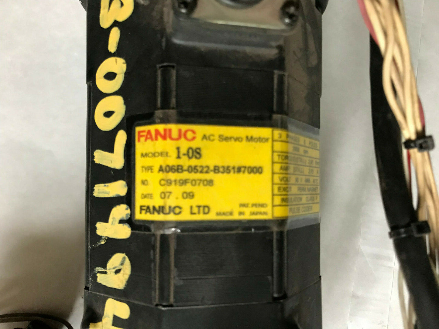 Fanuc A06b-0522-B351#7000 Ac Servo Motor,2.9A 90V 2000Rpm,Fanuc 1-0S,1-Os,Sk