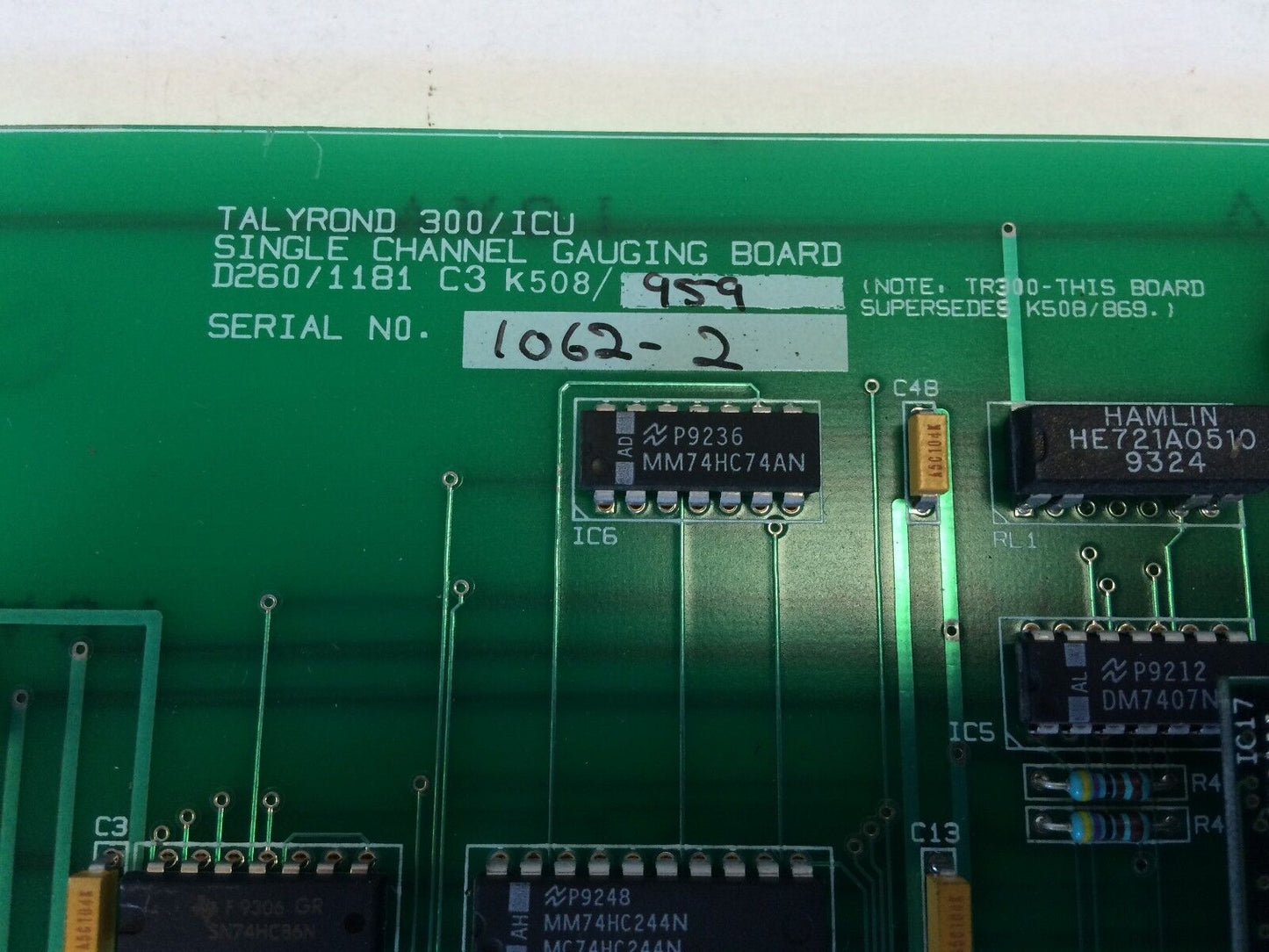 Talyrond 300/Icu Single Channel Gauging Board D260/1181 C3 K508/959,K508/1100,Er