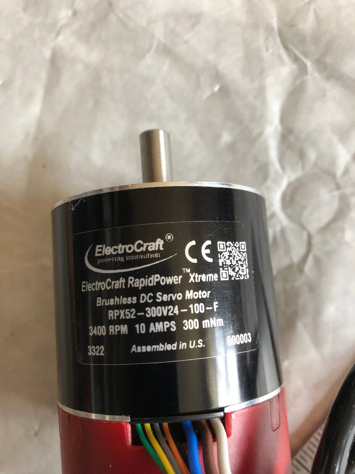 Electrocraft Rpx52-300V24-100-F Rapidpower Xtreme Brushless Dc Servo Motor,Ss