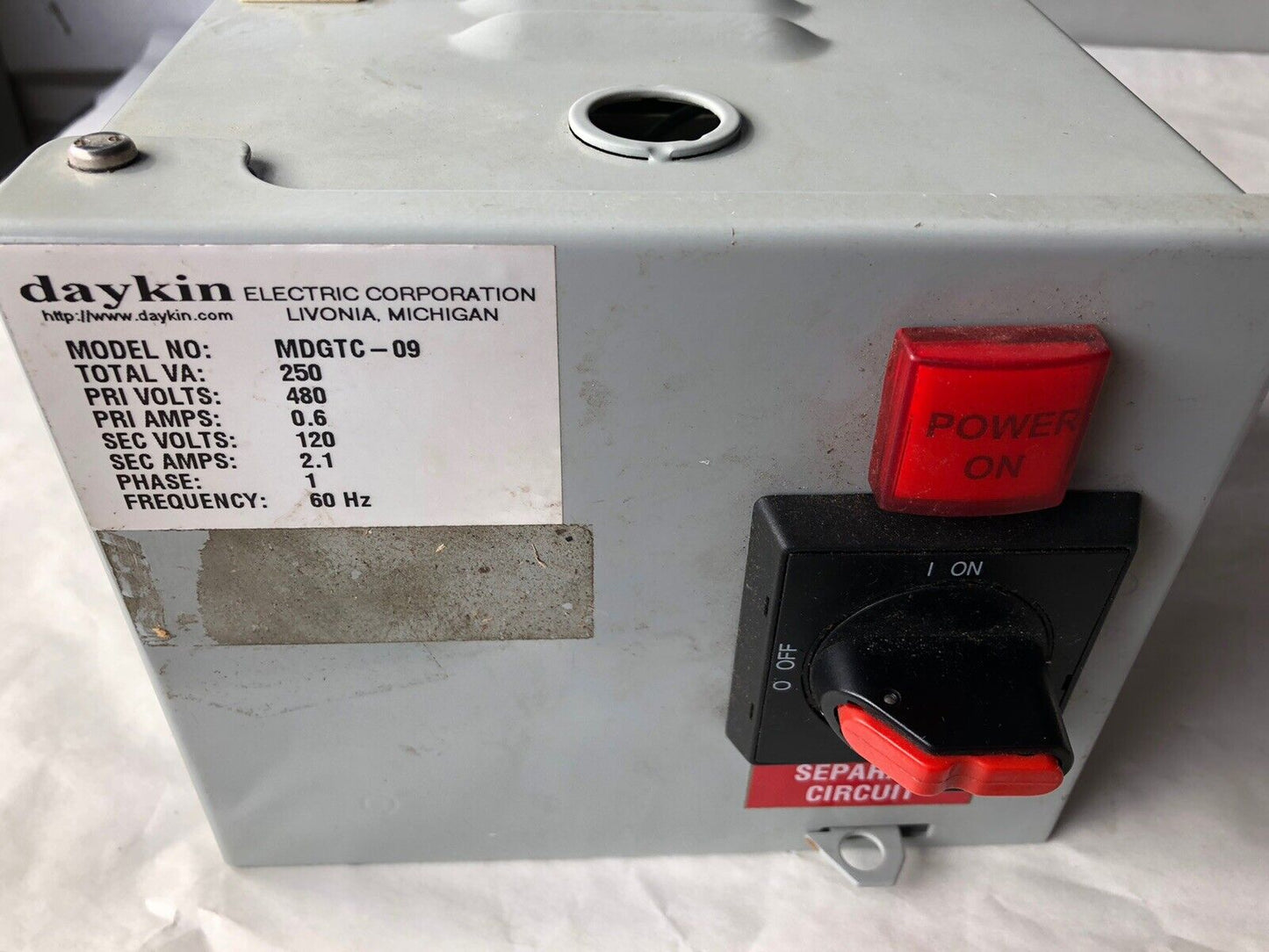 Mdgtc-09 Daykin Transformer 0.6Amp 250Va 480Vac 1 Phase 2.1 Amps,Av