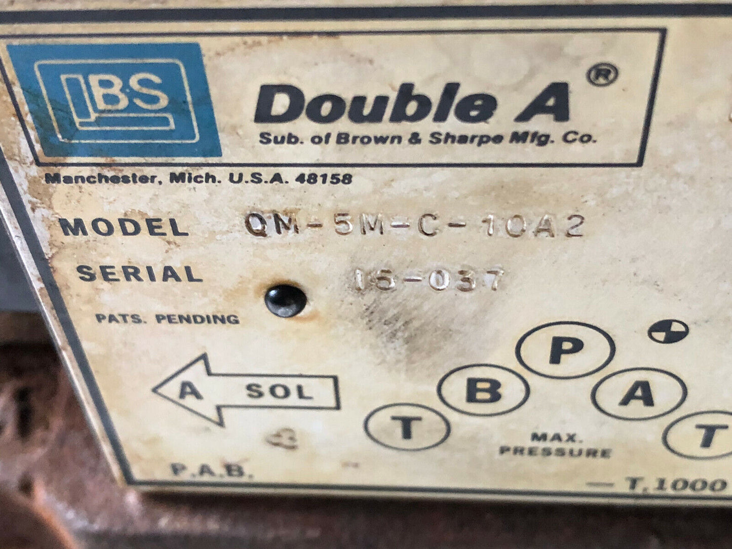 Lbs Double A Qm-5M-C-10A2,Bs Qm-06-T0-1062 Hydraulic Directional Valve,70 Bar,Hk