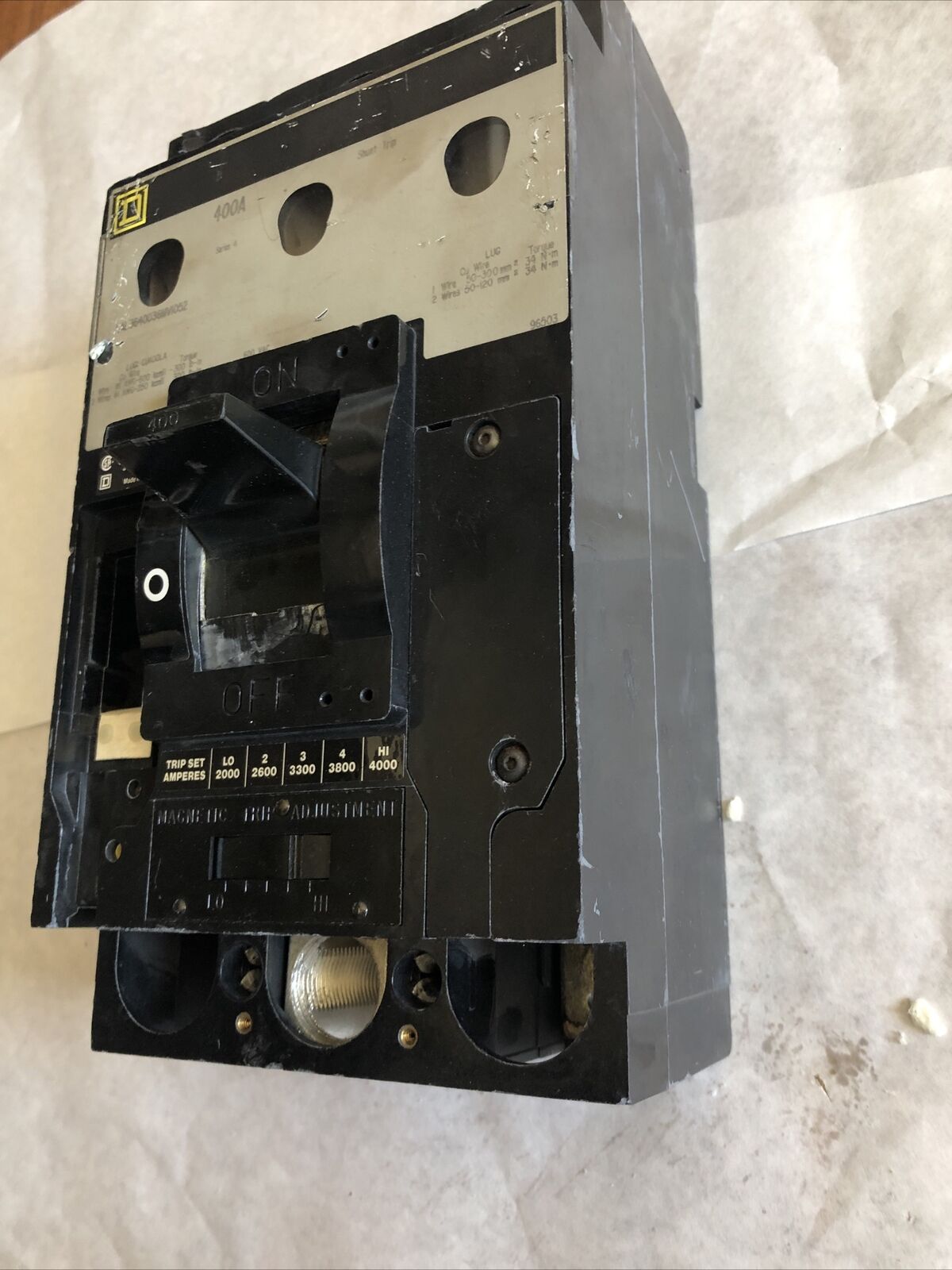Square D Lal3640036mvi052 Circuit Breaker 400Amp 3Pole 600Vac,400A,3Phase,Ba