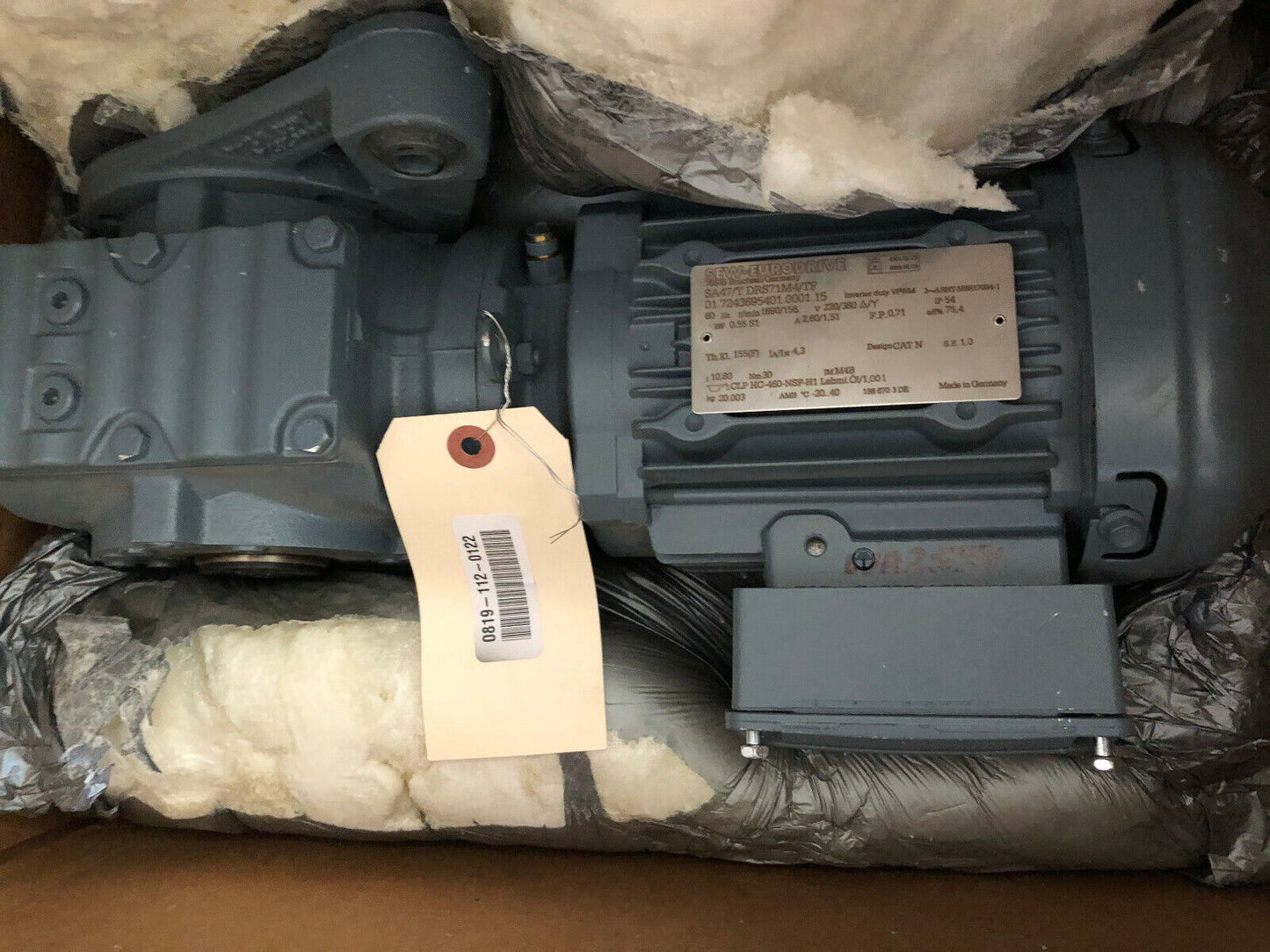 New Sew Eurodrive Kh37/Ii2gd Edre80m4be1/3Gd/Kcc/Tf/Al Ac Gearmotor, Kh37,Sj