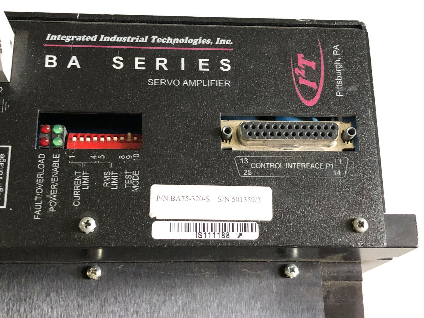 Integrated Industrial Technologies Ba75-320-S Servo Amplifier Ba Series,Ck