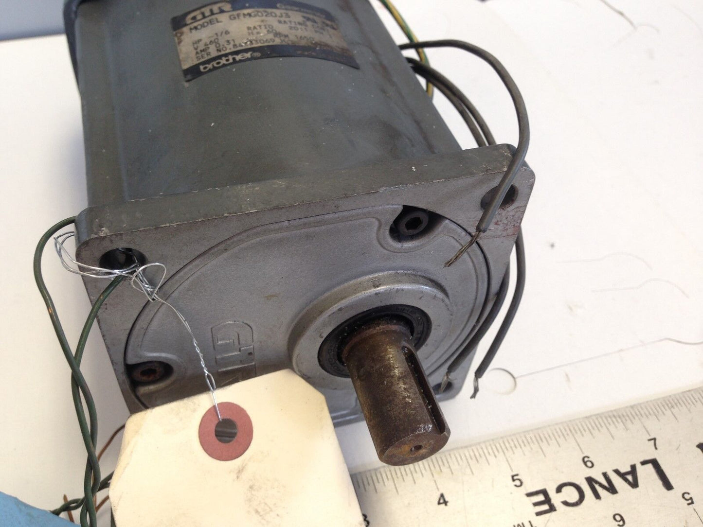 Brother Gfmg020j3 Gtr Gearmotor, 20:1-Ratio, 1/6-Hp, 460Vac, 1650-Rpm,Fi