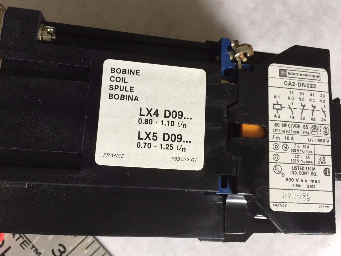 New Telemecanique Ca2-Dn-222 Control Relay, 48V Coil,Lx4 D09,Bm
