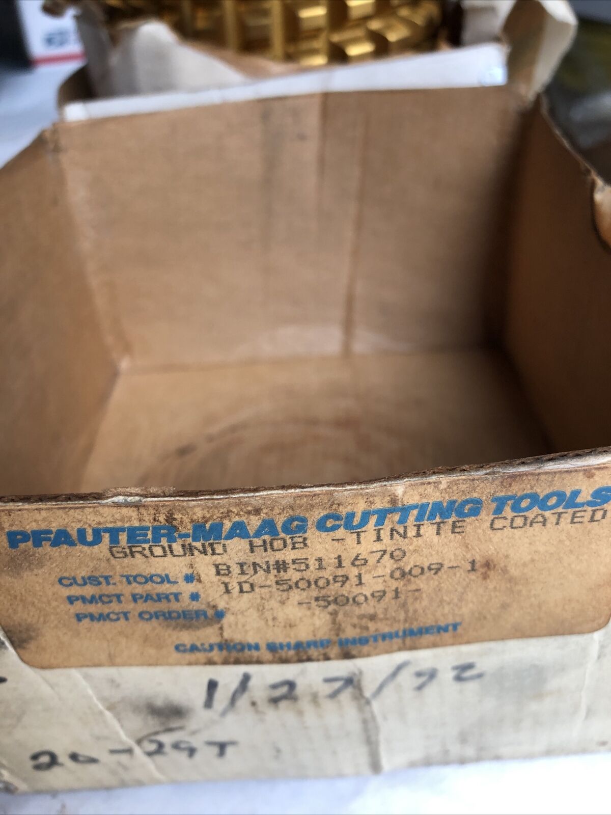 Pfauter-Maag 50091-009-1 Tin Gear Hob,13.6 Pitch Asp 730 50091-92 M3pm Cl A,Ff