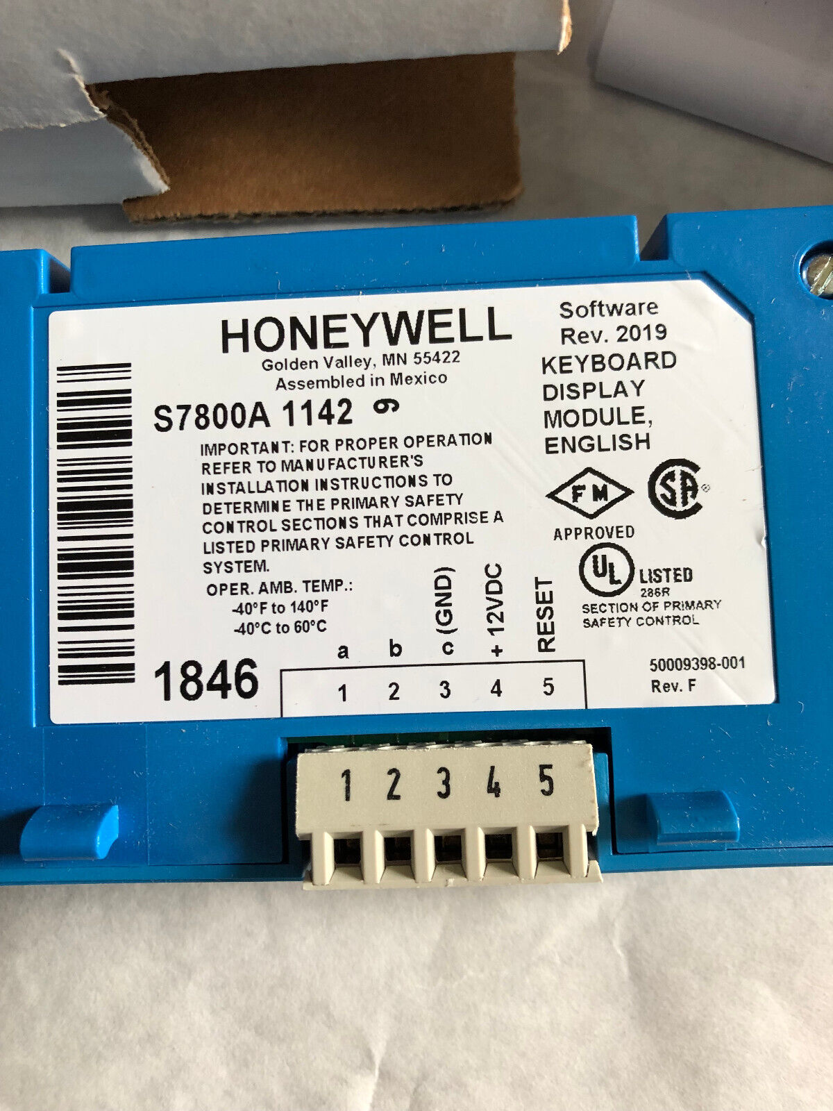 New Honeywell S7800 A 1142 Keyboard Display Module English,S7800a1142,Cv