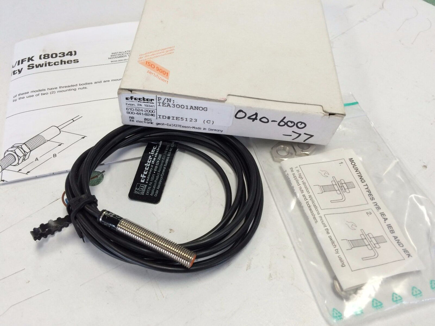 New Ifm Iea3001anog, Ie5123 Efector Iea3001-Anog Proximity Switch & Sensor,Cg