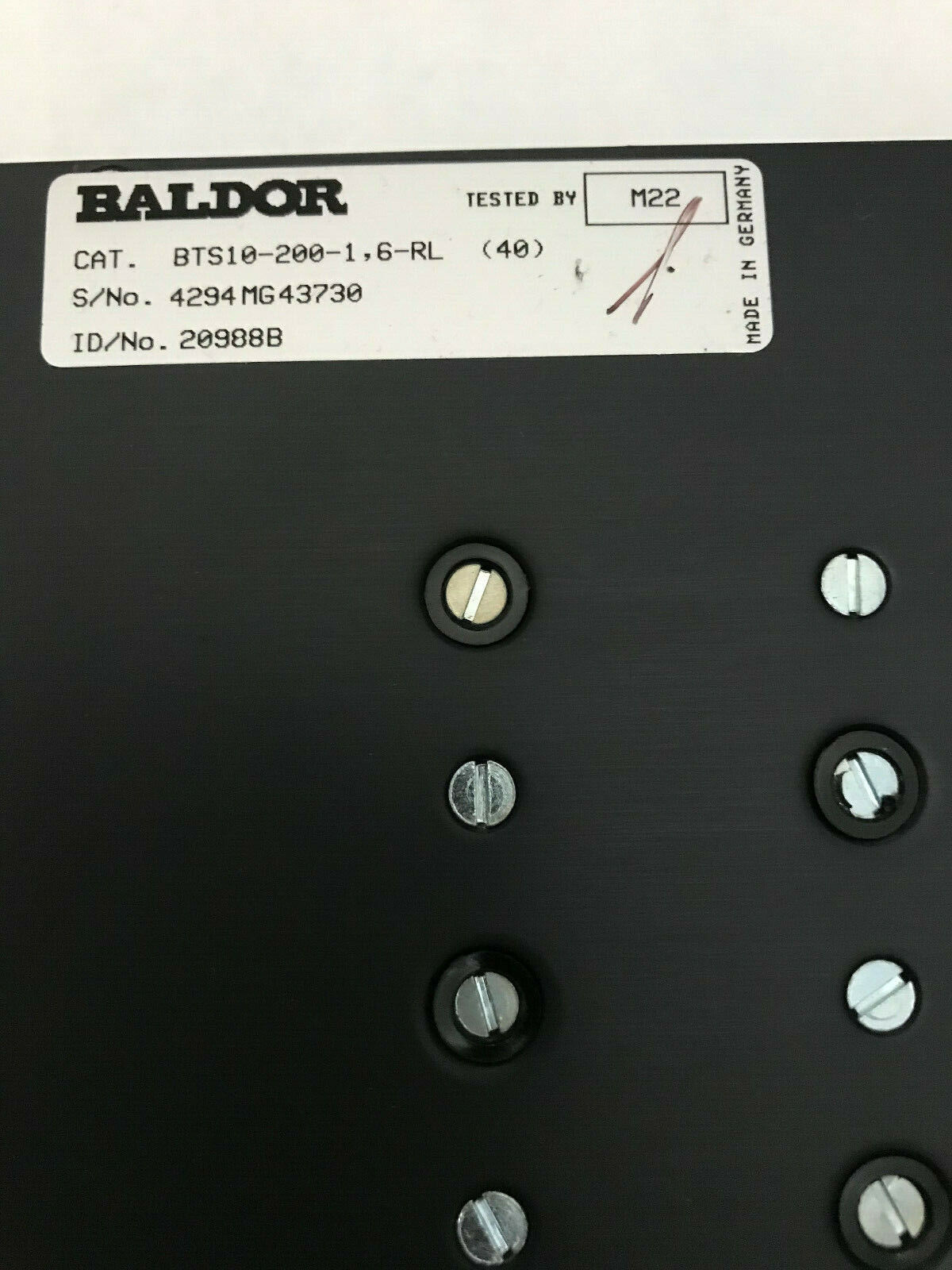 Baldor Bts10-200-1,6-Rl (40),20988B,21792A-001 Baldor Bts 10 Baldor Asr,So