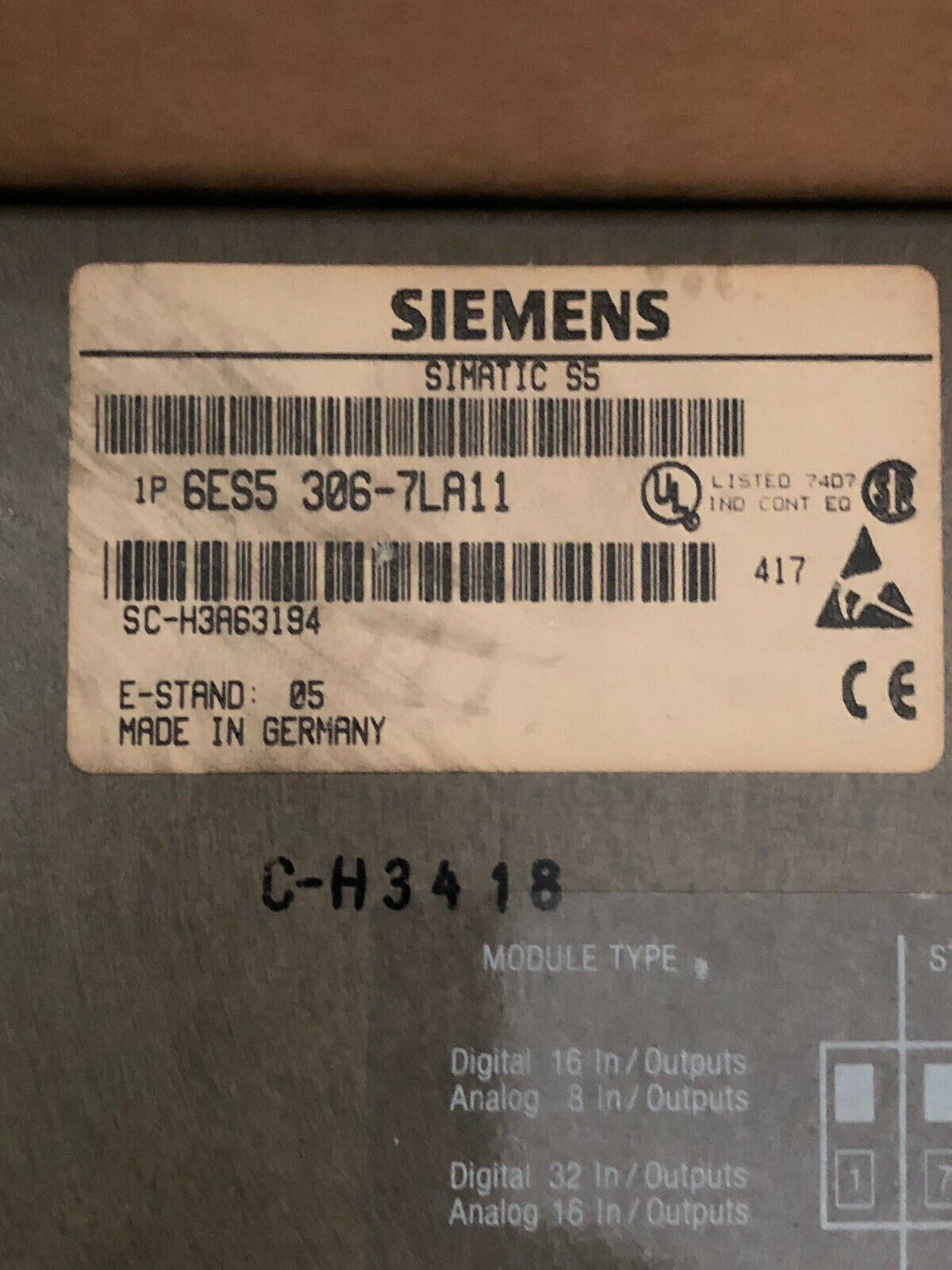 Siemens 6Es5 306-7La11 Simatic S5,115U System,6Es5 951-7Lb21,6Es5 943-7Ub21,An