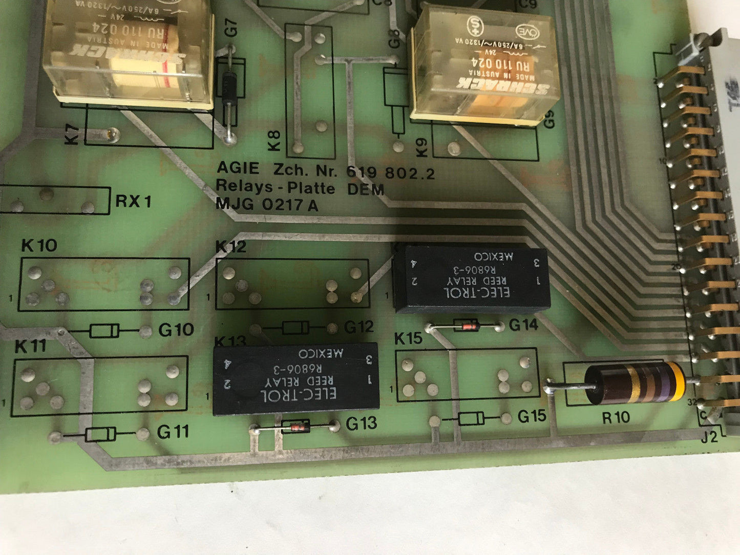 Agie Zch. 619 802.2 Dem Relay 619 802.2 Board Edm Machine Mjg 0217A 621873,Su