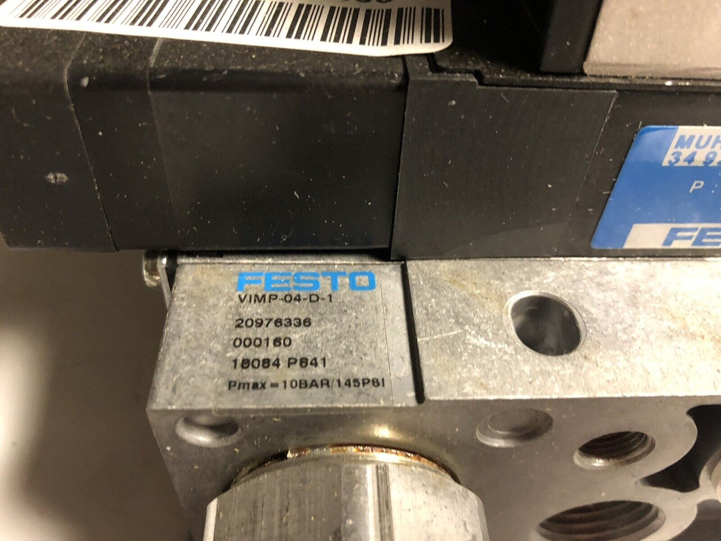 Festo Valve Assembly Vimp-04-D-1,Muh-Zp-D-1-24G,Lr-Zp-A/B-D-1,J-5/2-D-1C,Gage,Ev