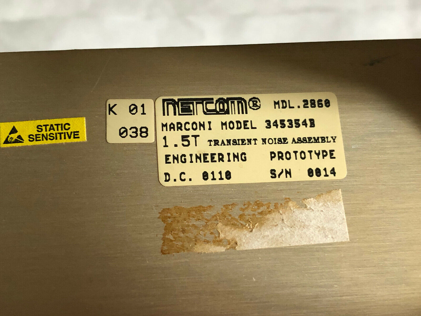 Netcom Marconi 345354B 1.5T Transient Noise Assembly, Eclipse Mri,Mdl.2860,Dh