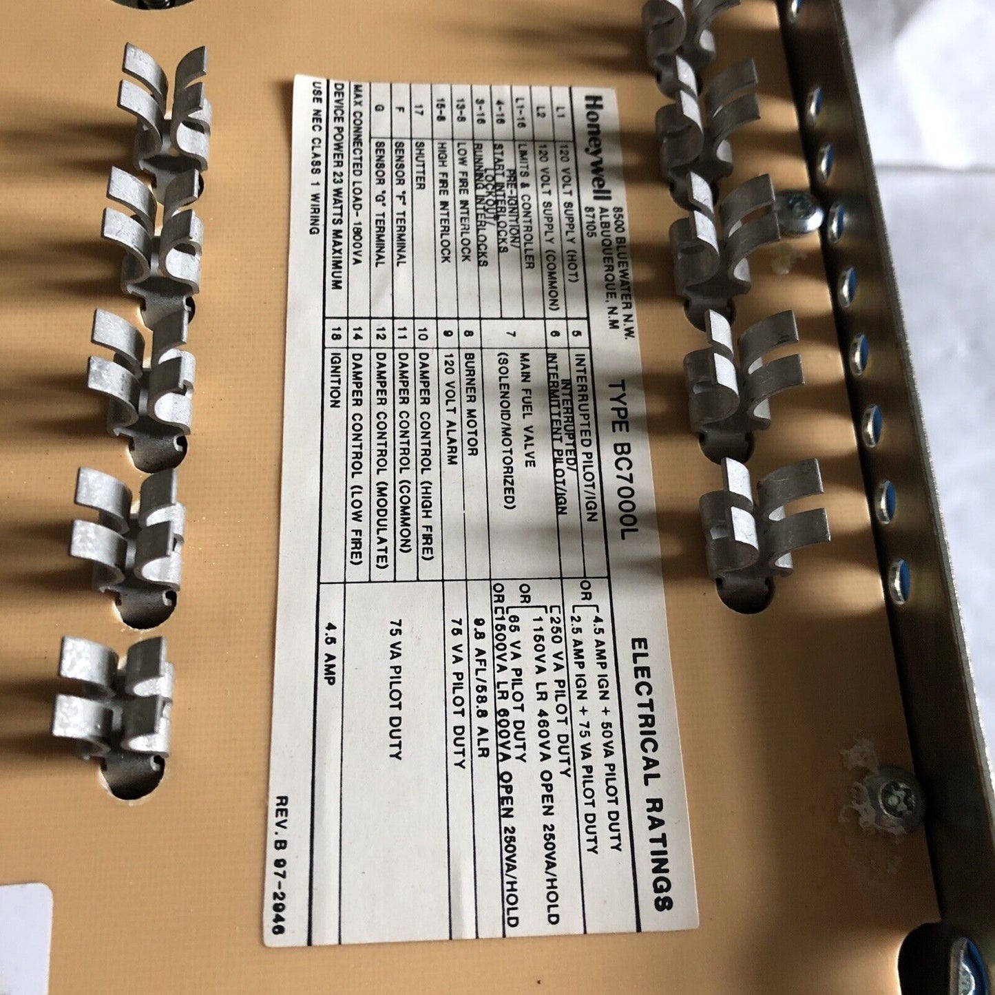 Honeywell Bc7000l 1000 W/R7249a 1003 Microcomputer Burner System,Bc7000l 1000,Bp