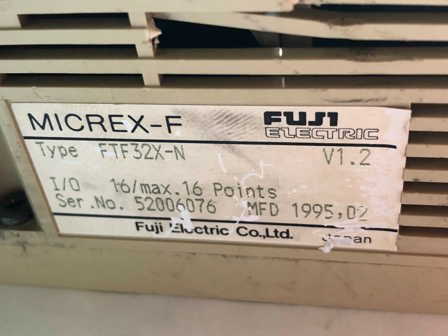 Fuji Electric Plc Module Mr Micrex-F, Ftf32x-N (Dirty And Scratched Surfaces),Cf
