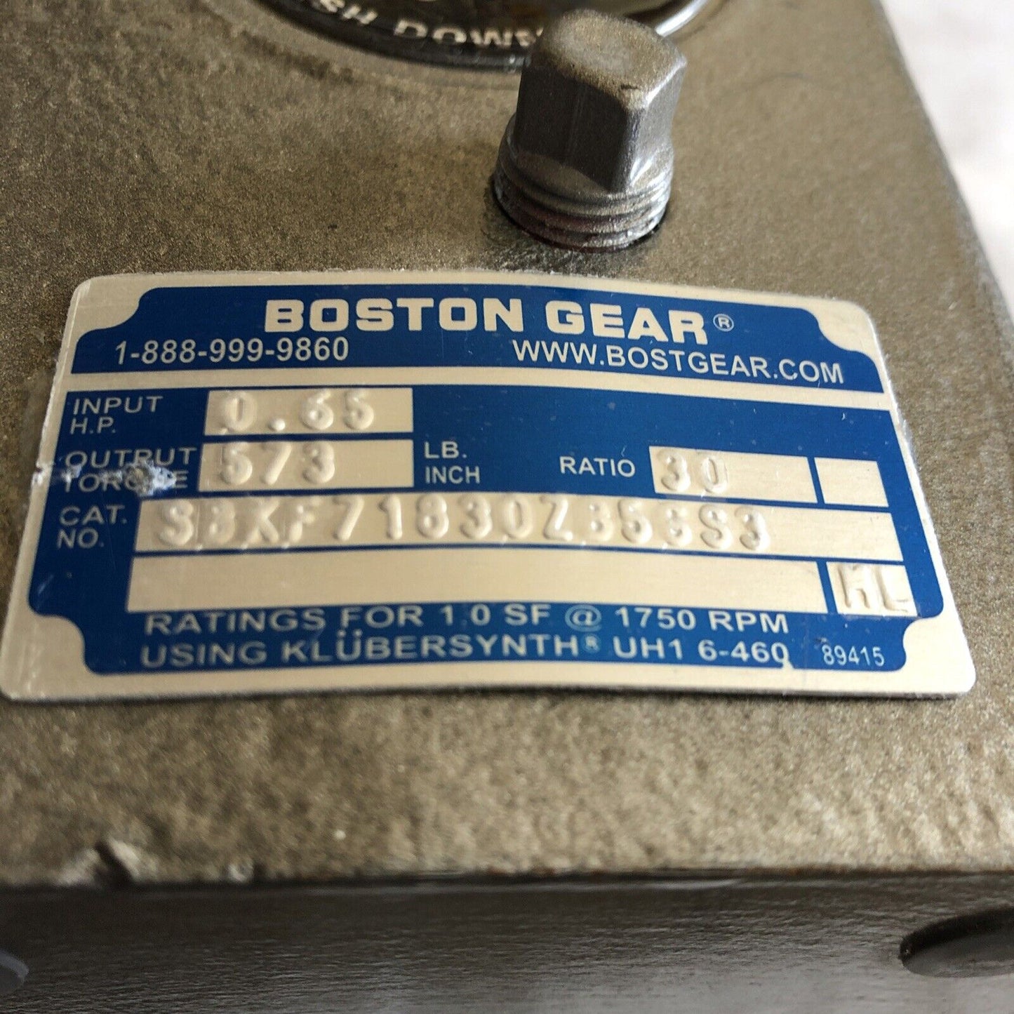 Boston Gear S8kf71830z356s3,S8kf71830z356s3 Gear Reducer,Ratio 30:1,0.65,573,Bk