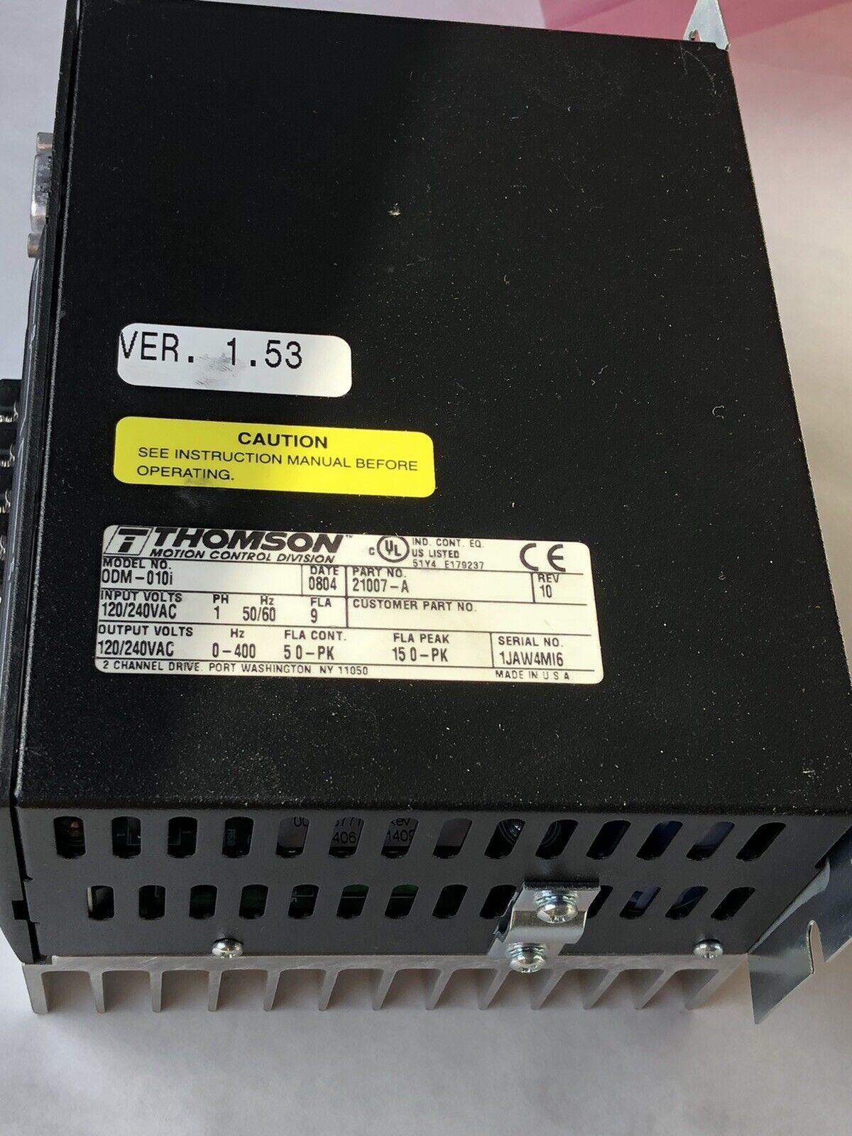 New Thomson Odm-010I Omnidrive Servo Drive,1 Phase,120/240 Vac,15 Amp,Odm-010,Fc