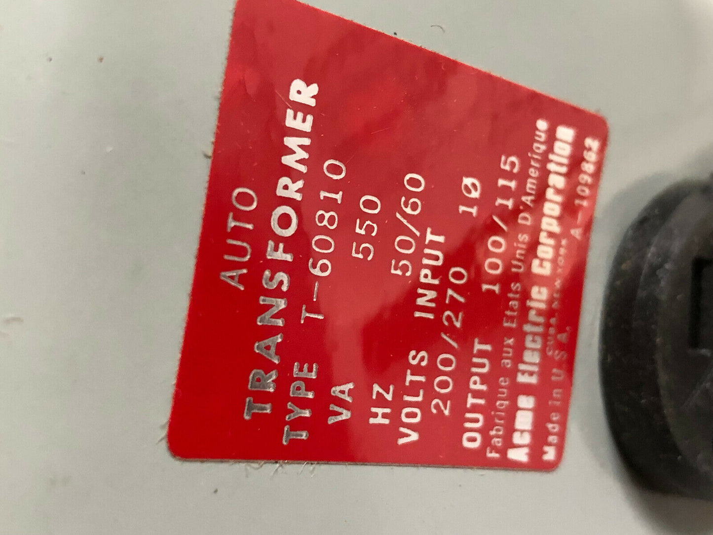 New Acme Electric T-60810 Auto Transformer 550Vac Refrigeration & Applliance,Ag