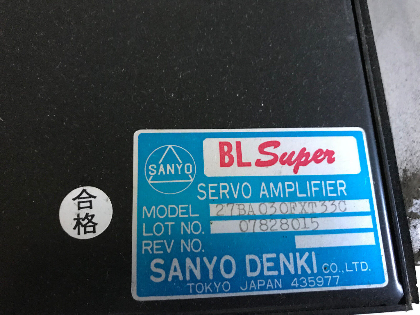 Kawasaki/ Sanyo Denki Ag1 27Ba030fxt33c Bl Super Servo Amplifier 07828015,Ax,Tn