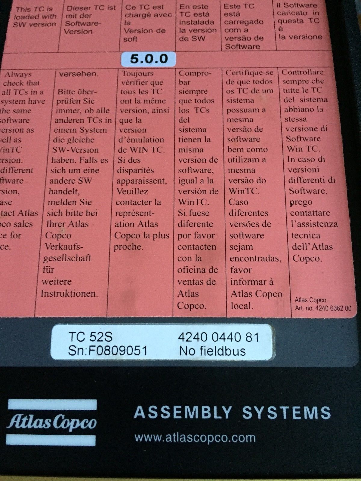 New Atlas Copco 4240 0440 81,Tc 52S,Assembly Systems Power Macs Tc52s-N,Bs