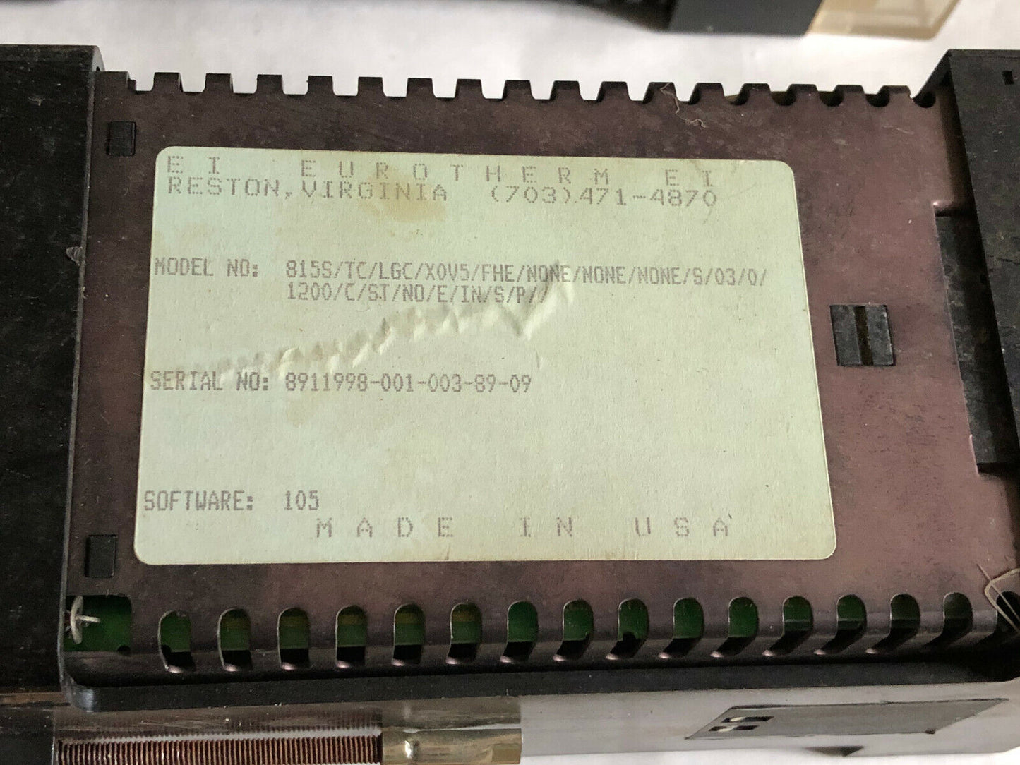 Eurotherm 815S/Tc/Lgc/X0v5/Fhe/None/None/None/S/03/0/1200/C/St/N0/E/In/S/P//,Ej