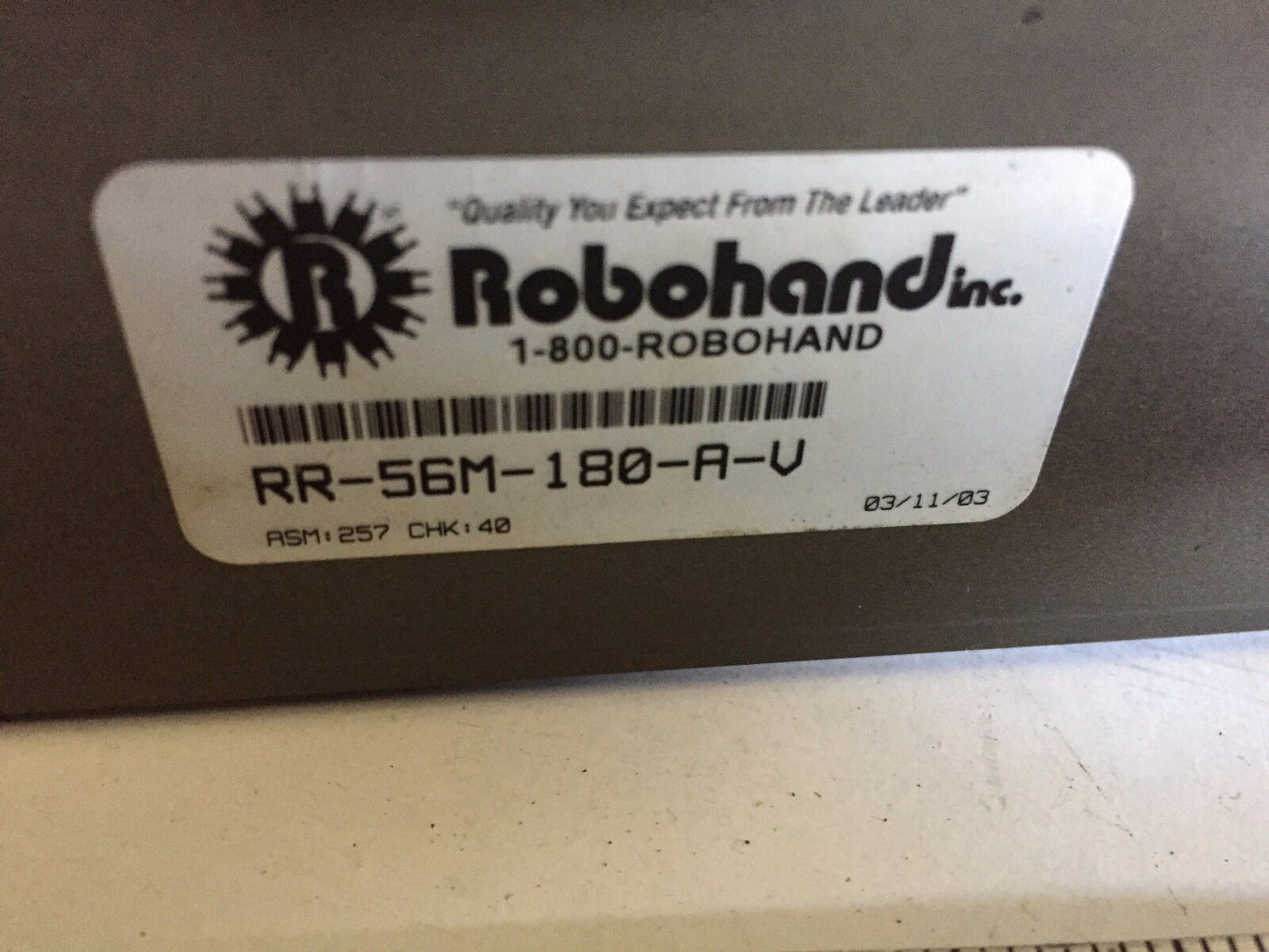 Robohand Rr-56M-180-A-V, Flange Output Rotary Actuator,Ti