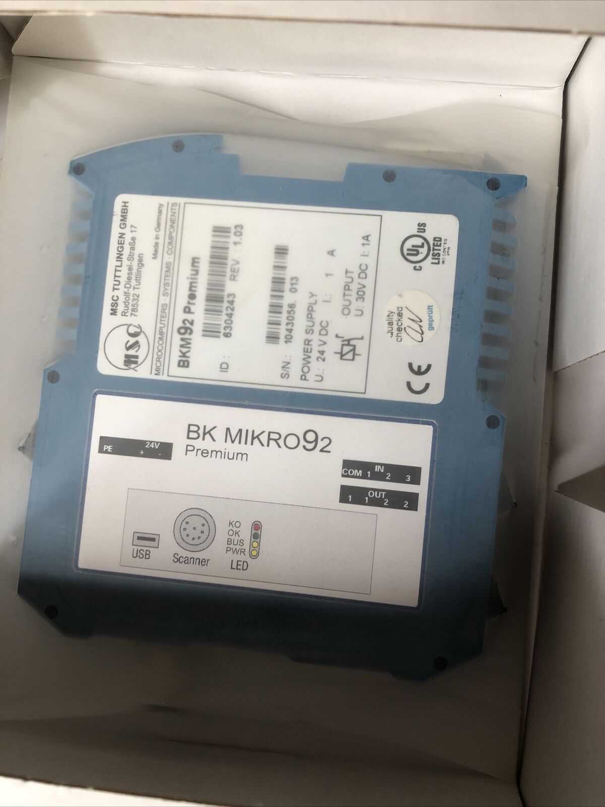 New Bk Mikro Bkm92 Premium,6304243 Rev 1.03,Bk Micro92 Premium,Fk,Fc