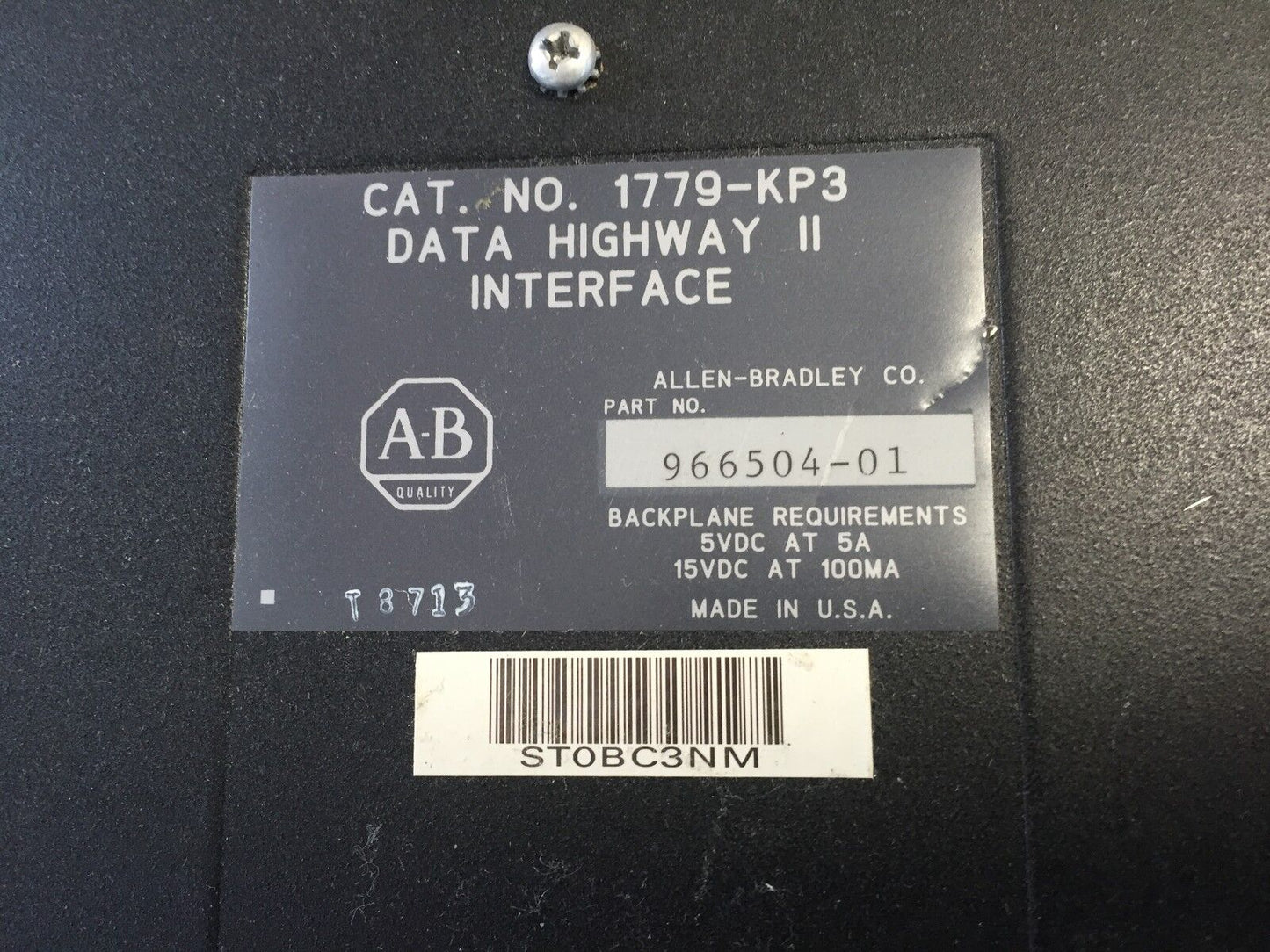 Allen Bradley 1779-Kp3 Data Highway Ii Interface,966504-01, A-B Kp3,Bi