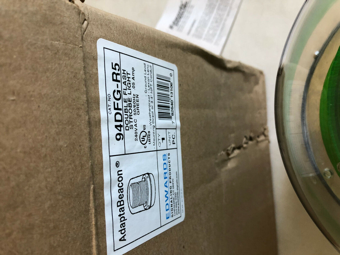 New Edwards 94Dfg-R5 Strobe_Df_Grn_240Ac ,Adaptabeacon ,Cn,Sj