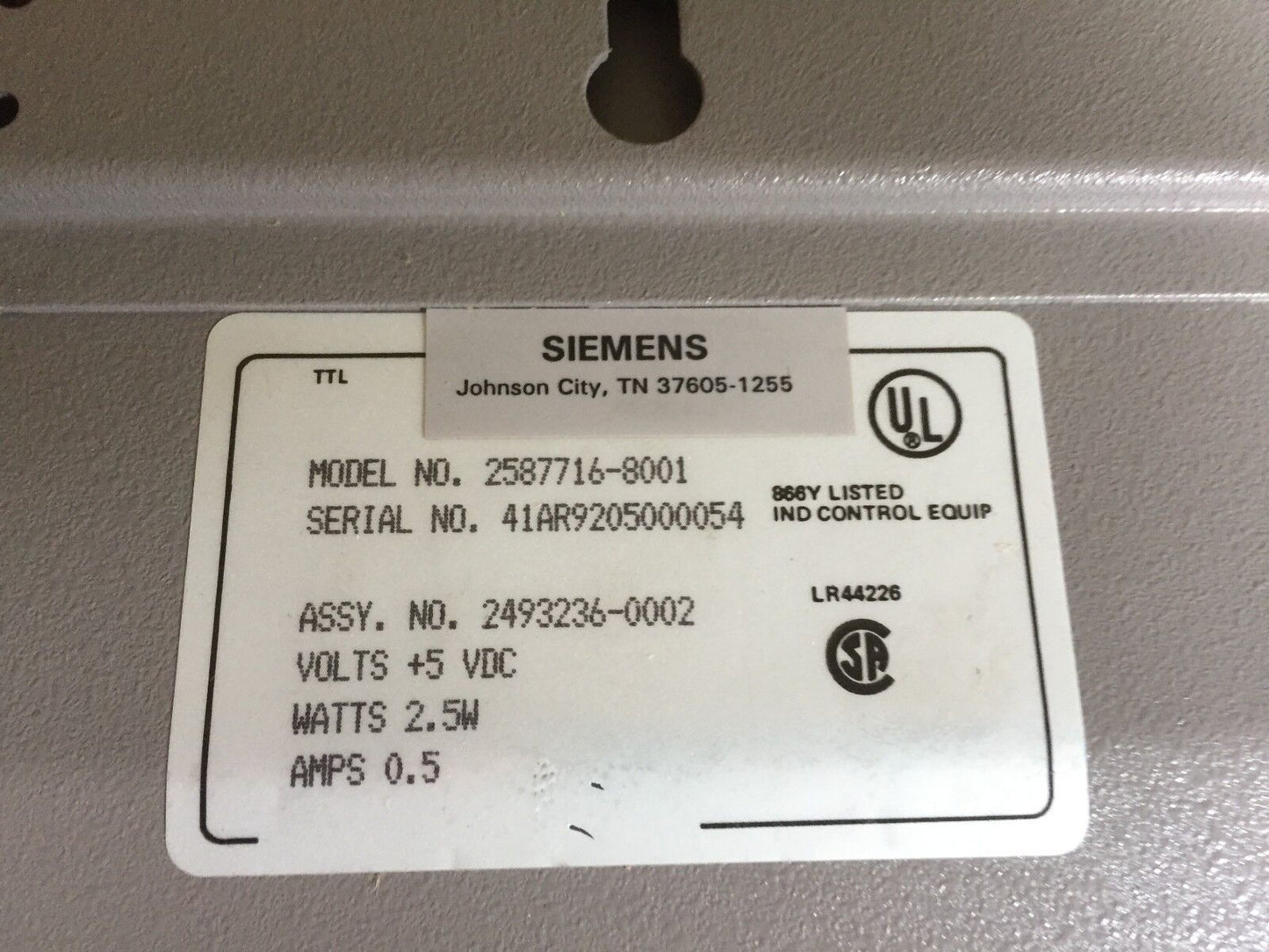 Siemens 2587716-8001,2493236-0002,0.5Amps Keyboard Mod ,Bh