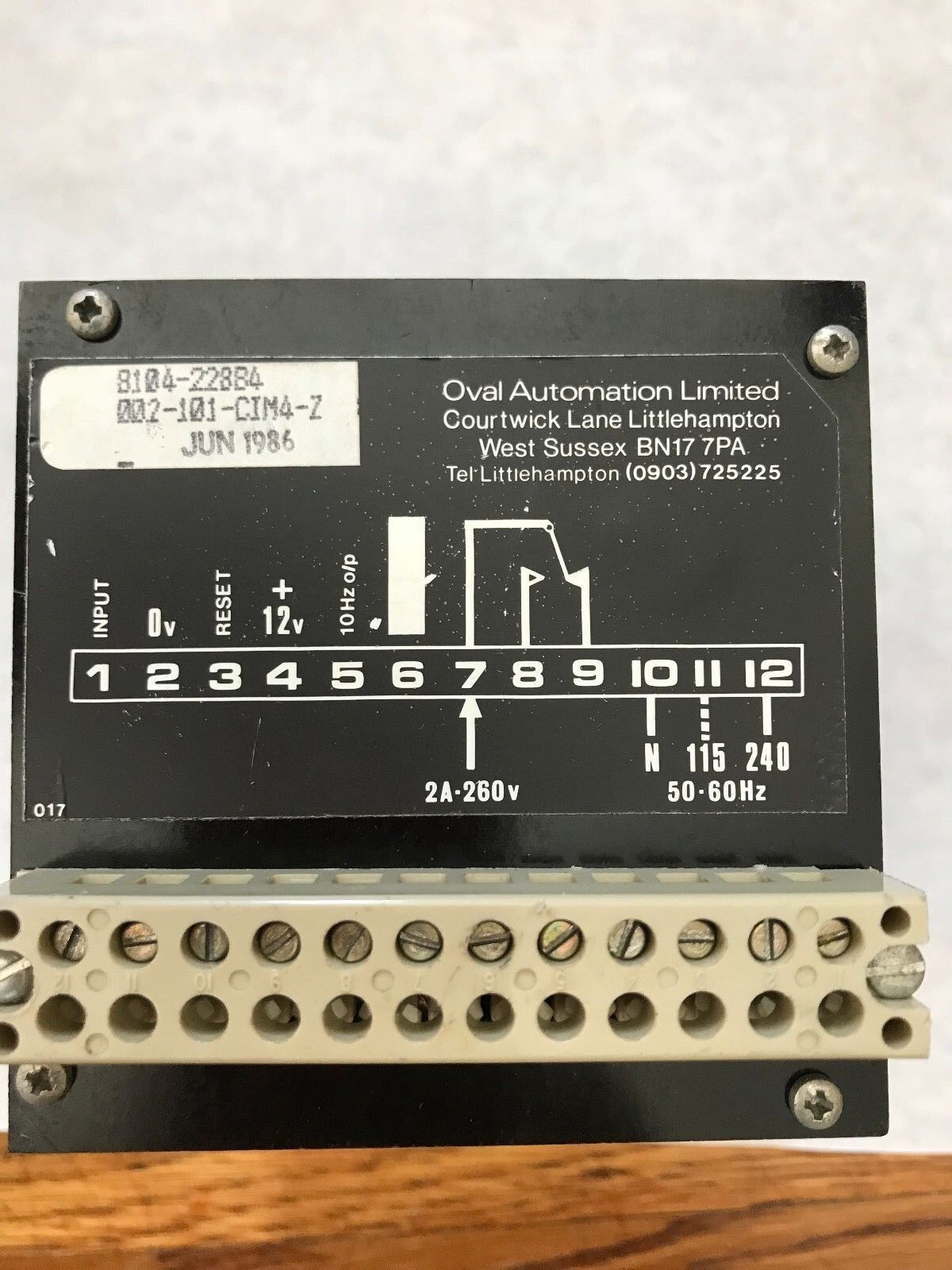 Oval Tbm 002-101-Cim4-Z Automation Oval Tbm Timers Repaired, Room5