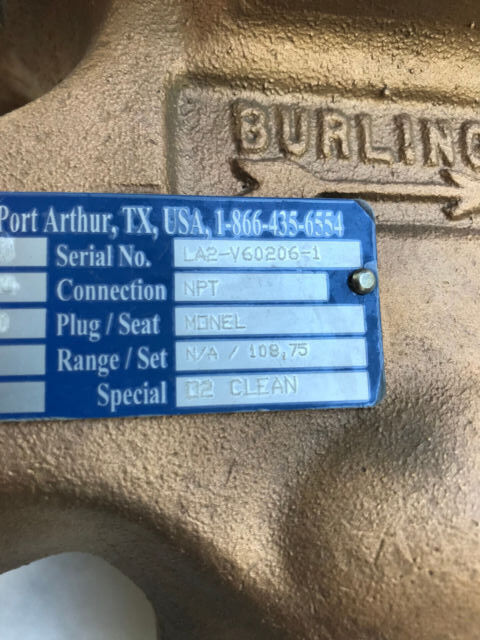 New Burling Bd2.0-4Bb6130 Valve,2" Npt Burling Valve,Tg