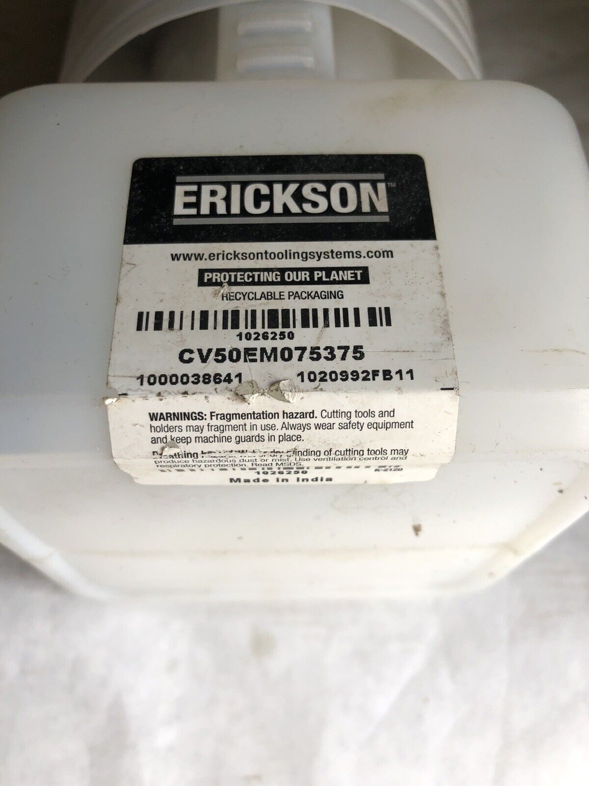 Erickson Cv50em075375 Cat-50 Milling Tool Holder, Bore: 19Mm, Gage: 4" ,Tc
